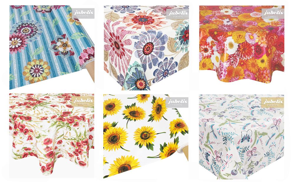 Tischdecken mit großer Motivauswahl - die besten Sommertischdecken mit schönen Blumenabbildungen und farbenfrohen Mustern als Meterware oder Fertigtischwäsche