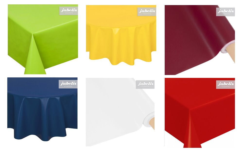Einfarbige Wachstuchtischdecken in großer Auswahl aus unifarbenen Wachstuchstoffen vom Meter hergestellt sind eine besonders wetterfeste Art des Tischschutzes